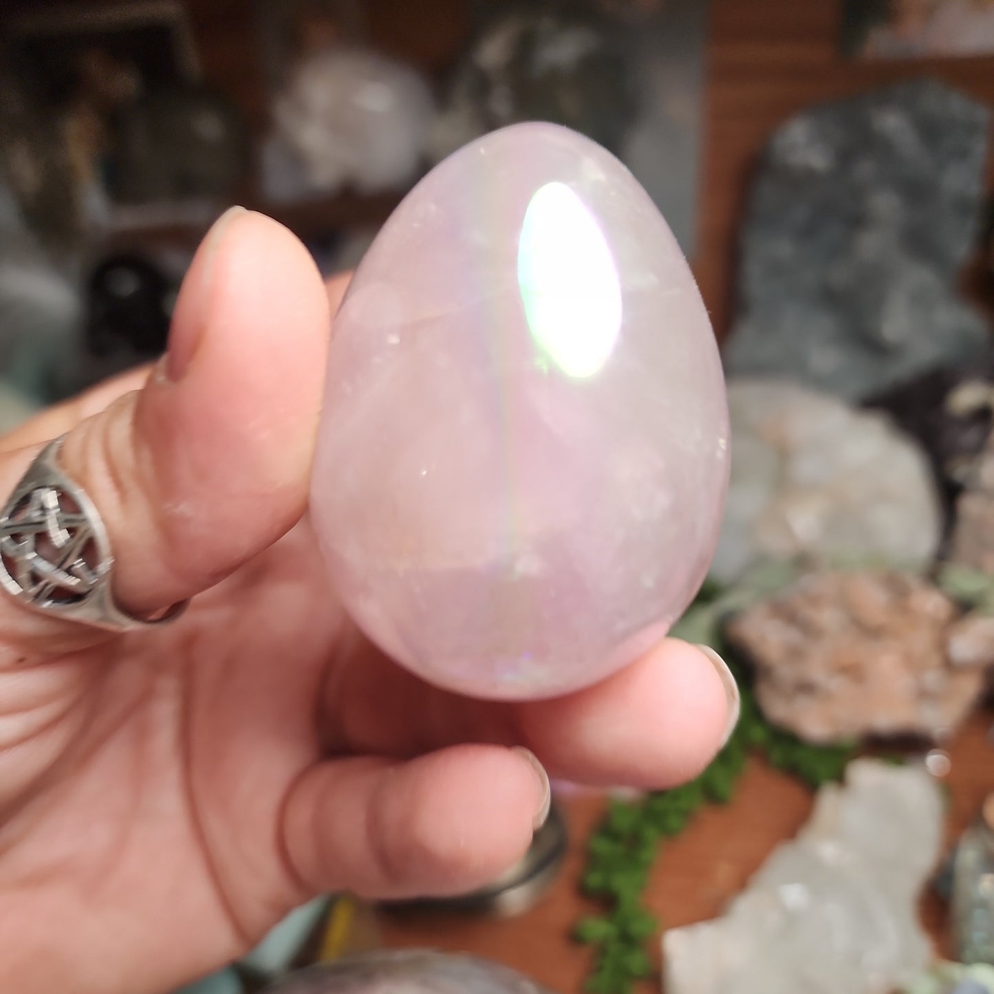 Aura Rose Quartz Egg