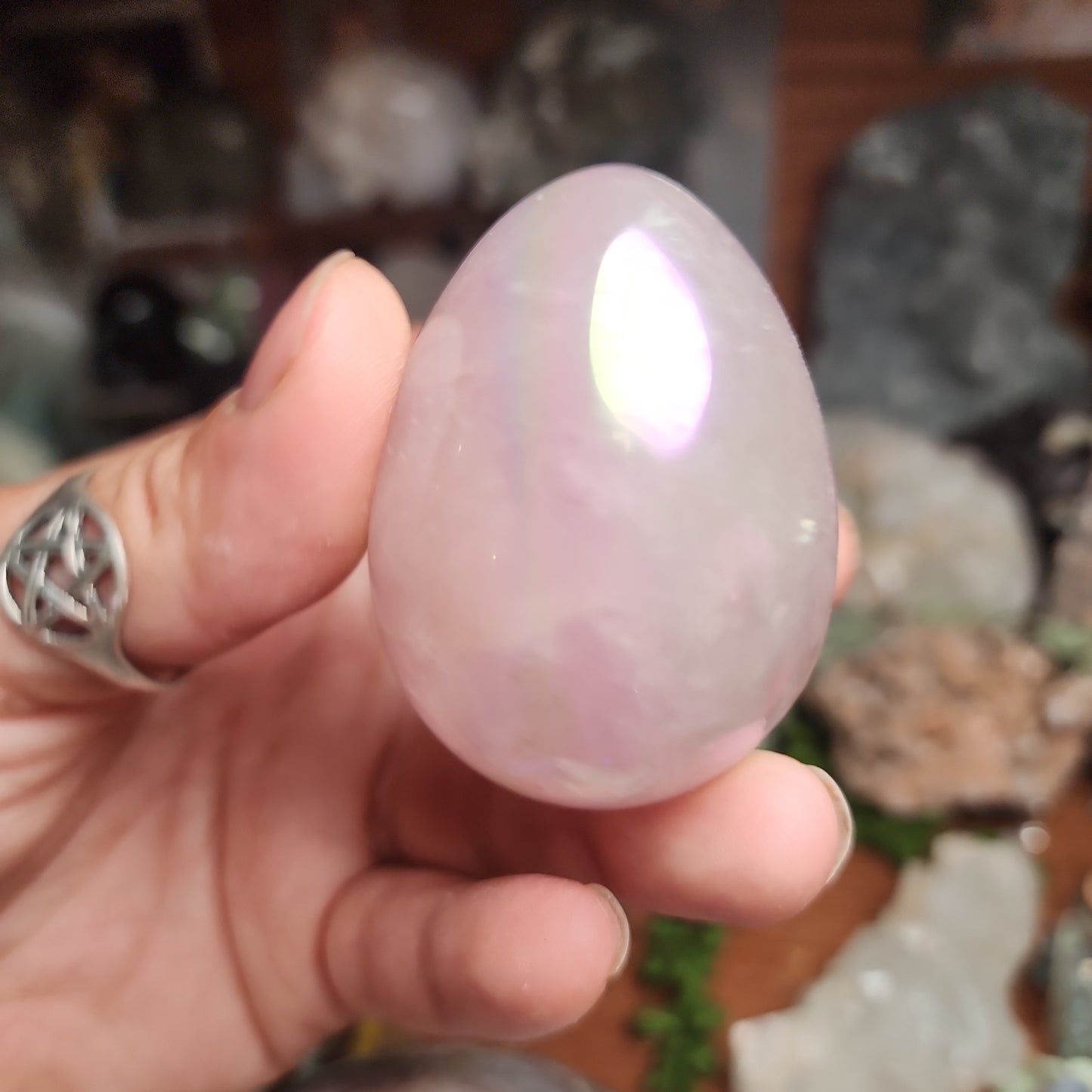 Aura Rose Quartz Egg