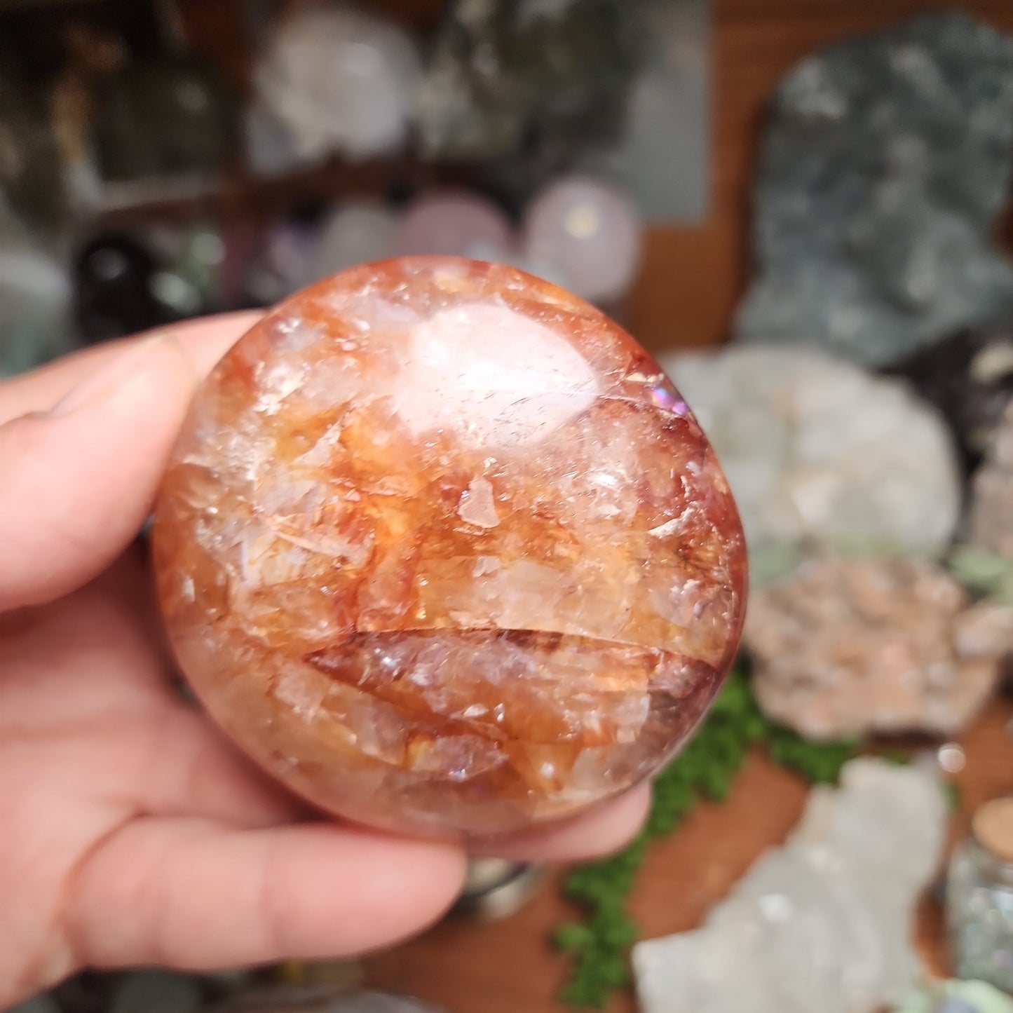 Fire Quartz Palmstone