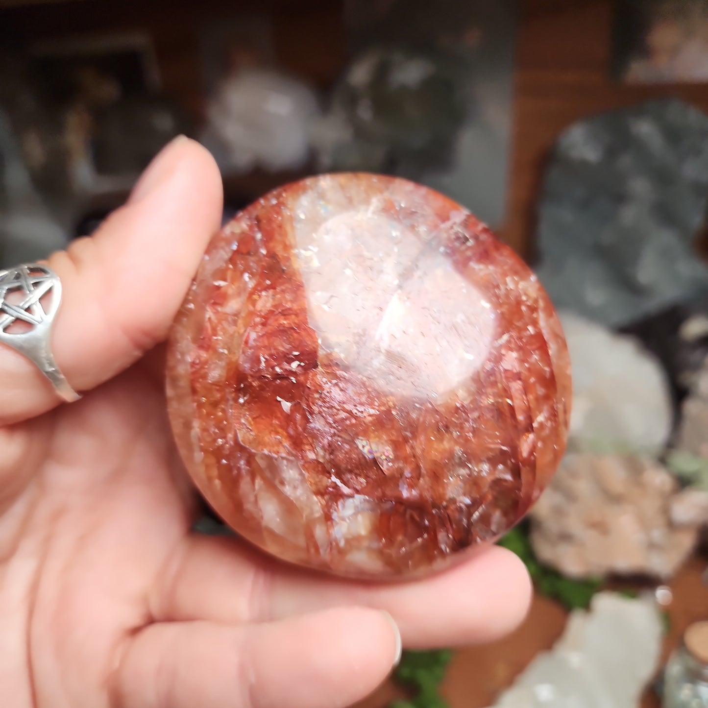 Fire Quartz Palmstone