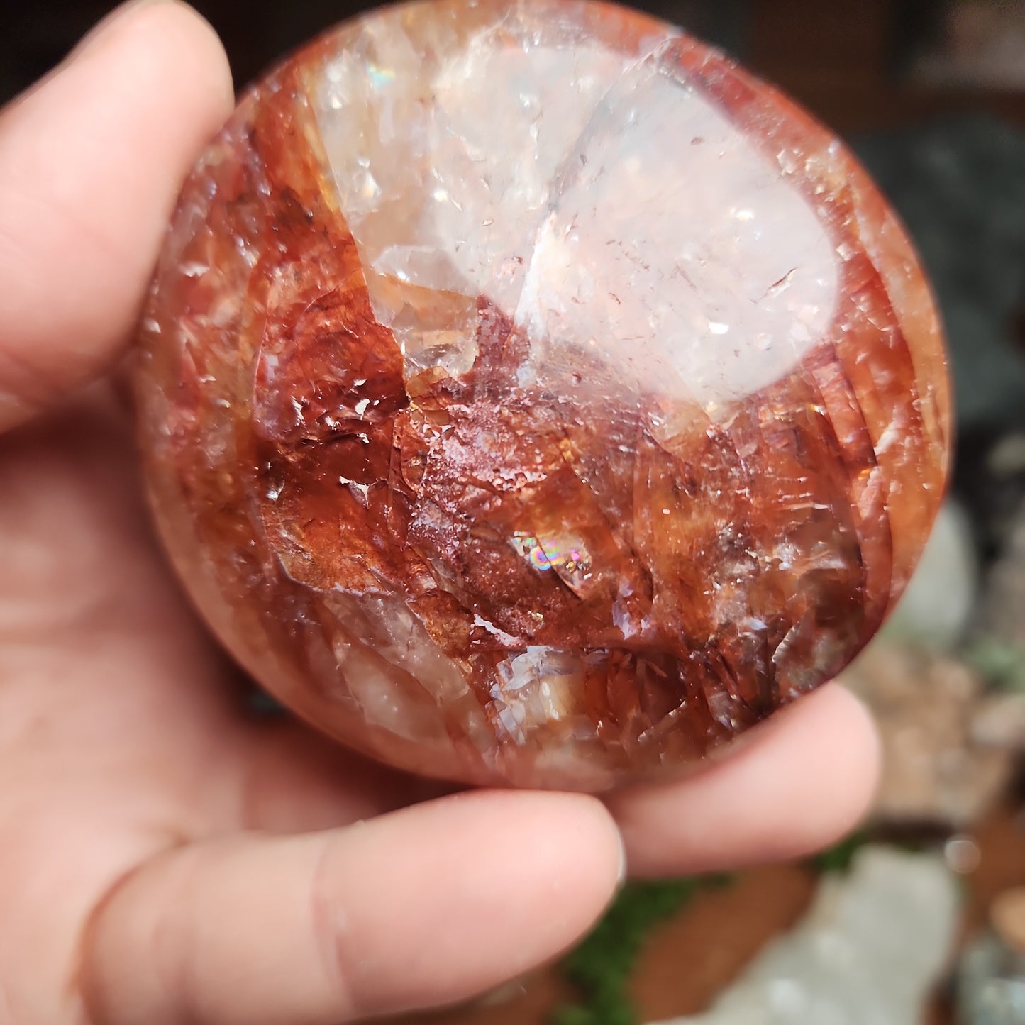 Fire Quartz Palmstone