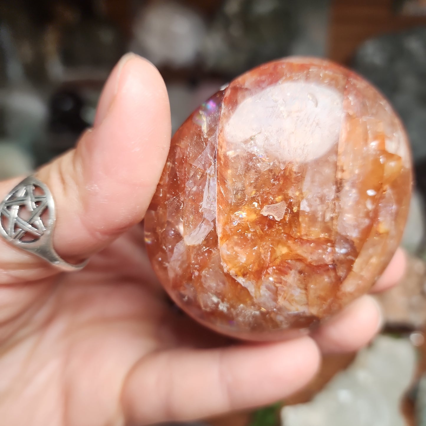 Fire Quartz Palmstone