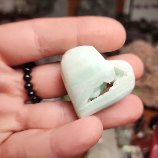 Blue Aragonite Druzy Heart