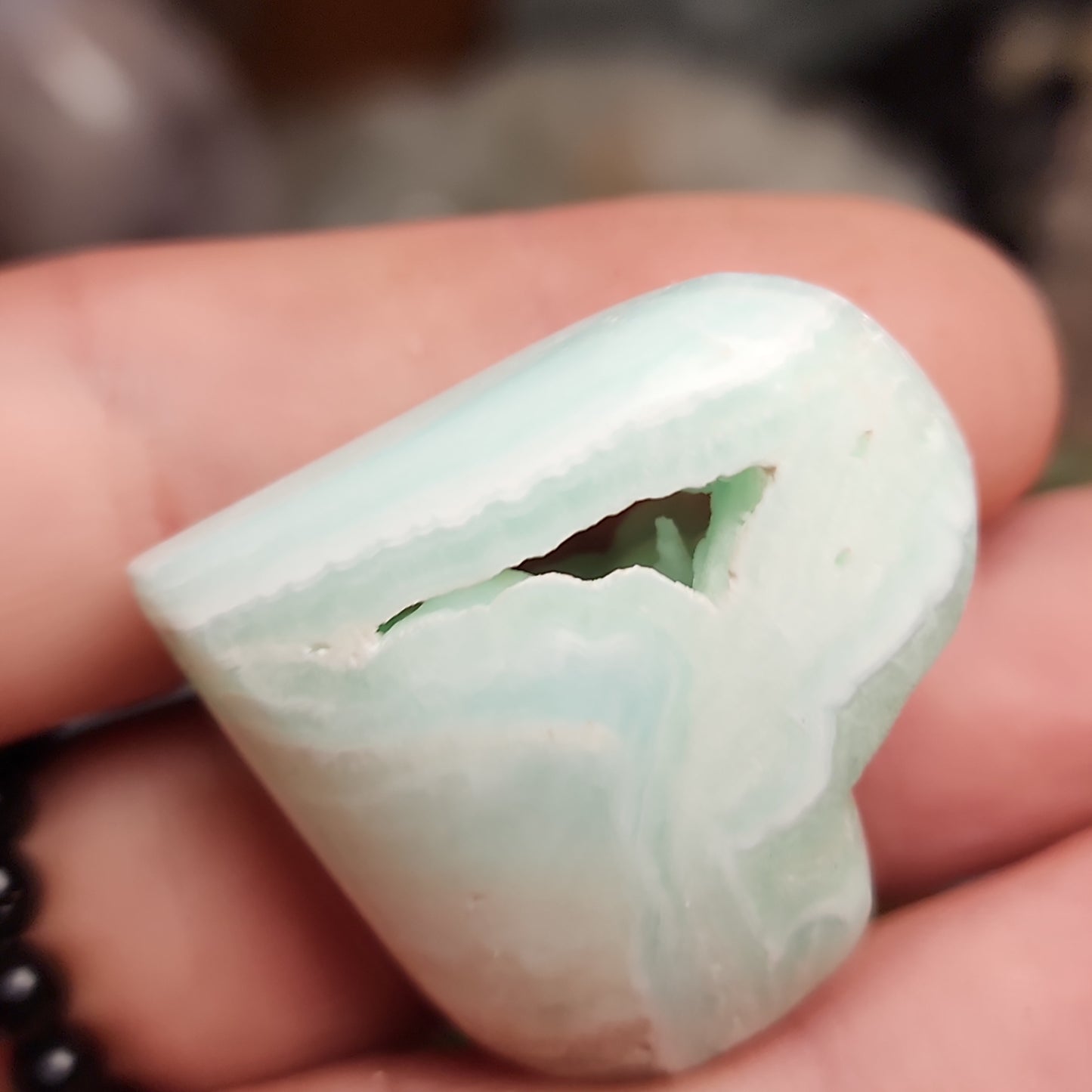 Blue Aragonite Druzy Heart