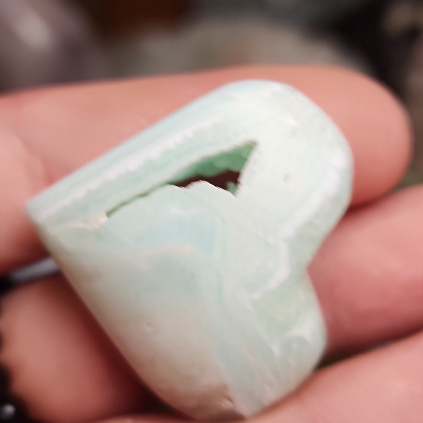 Blue Aragonite Druzy Heart
