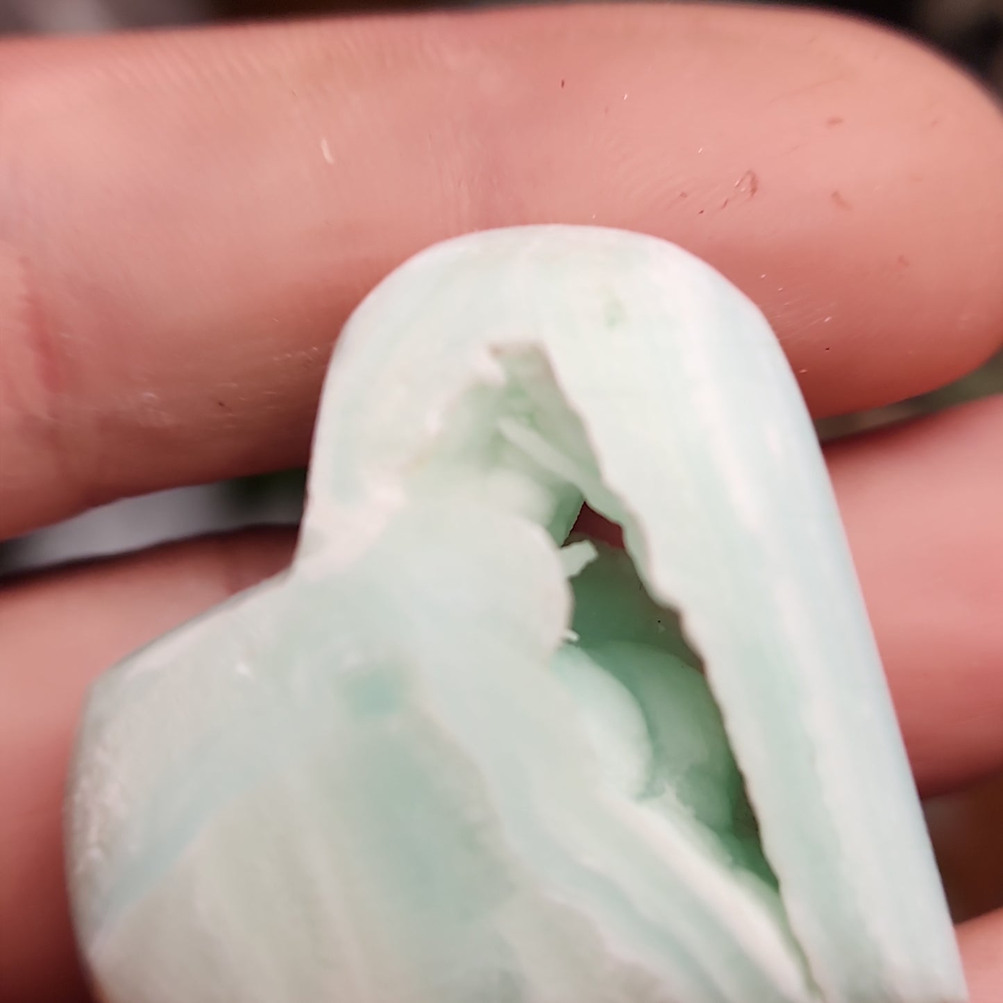 Blue Aragonite Druzy Heart