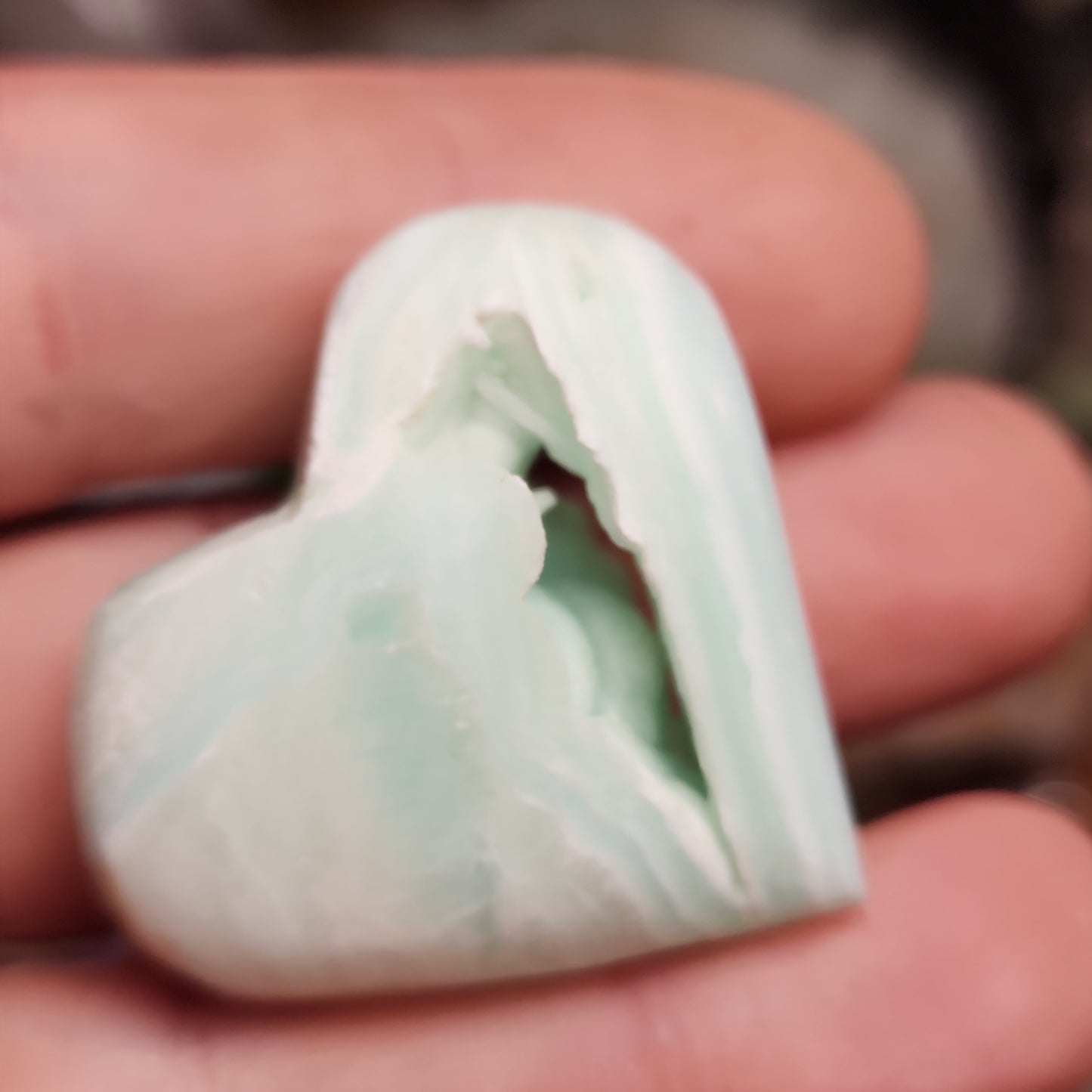 Blue Aragonite Druzy Heart