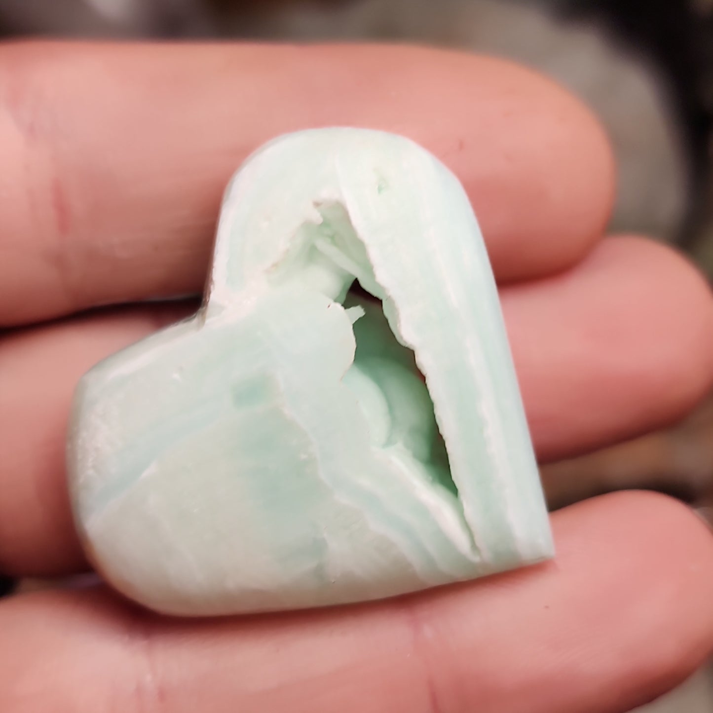 Blue Aragonite Druzy Heart