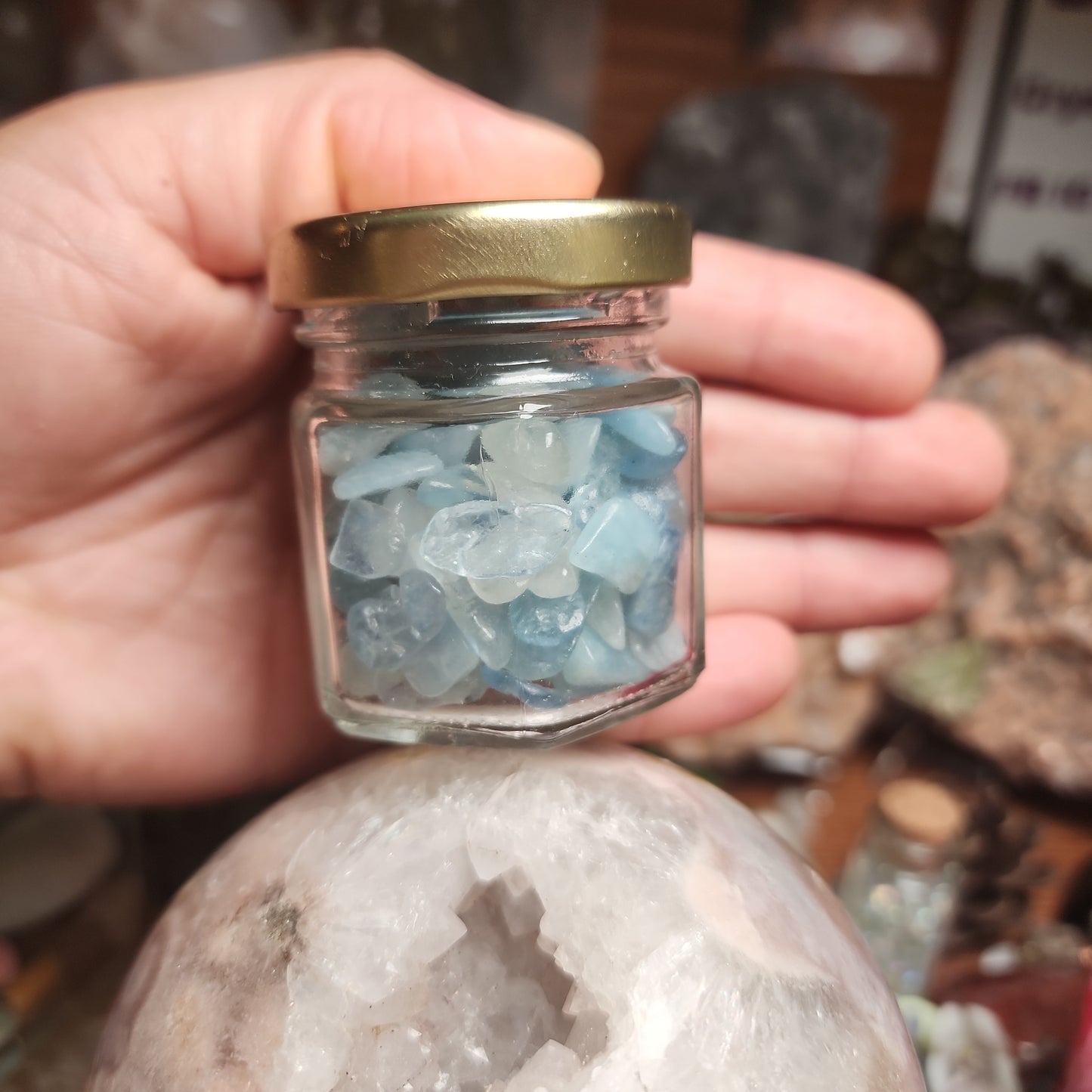 Aquamarine Chip Jar