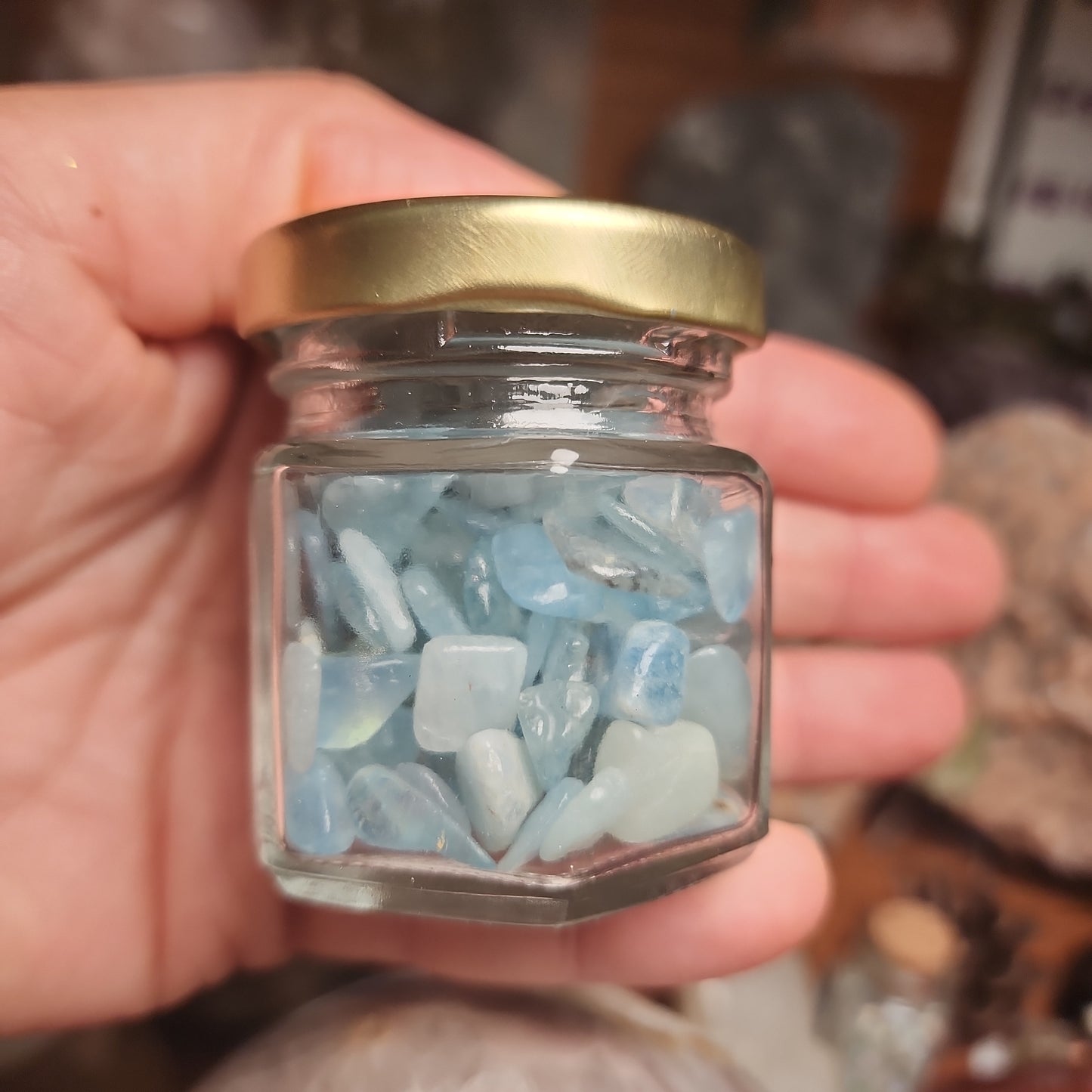 Aquamarine Chip Jar