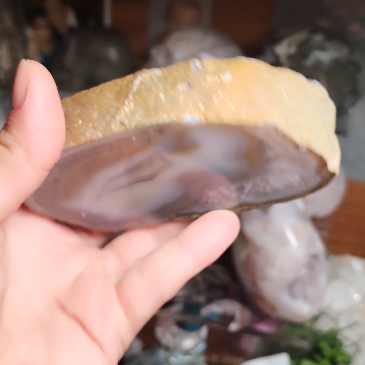 Agate with Quartz Slab