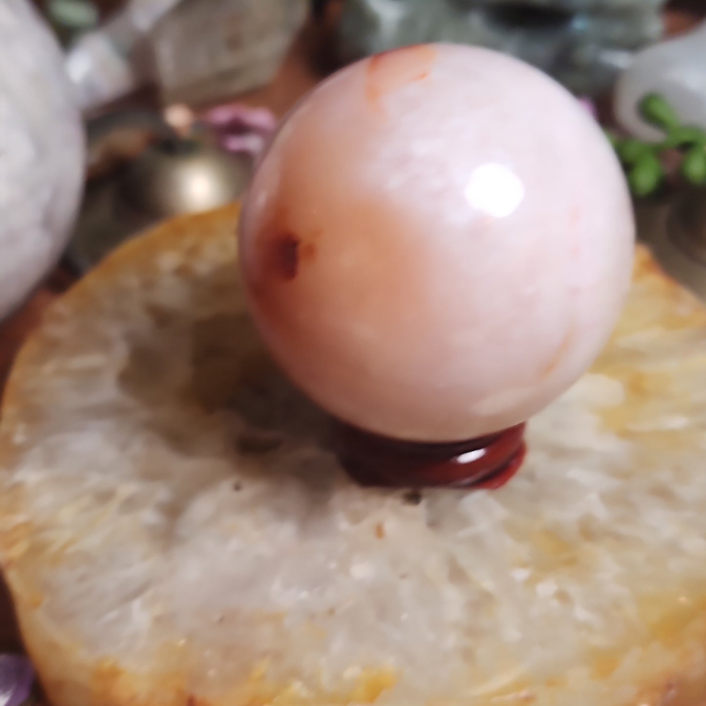 Flower Agate Carnelian Sphere