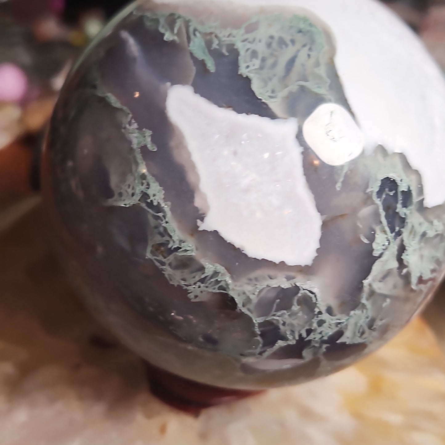 Druzy Moss Agate Sphere