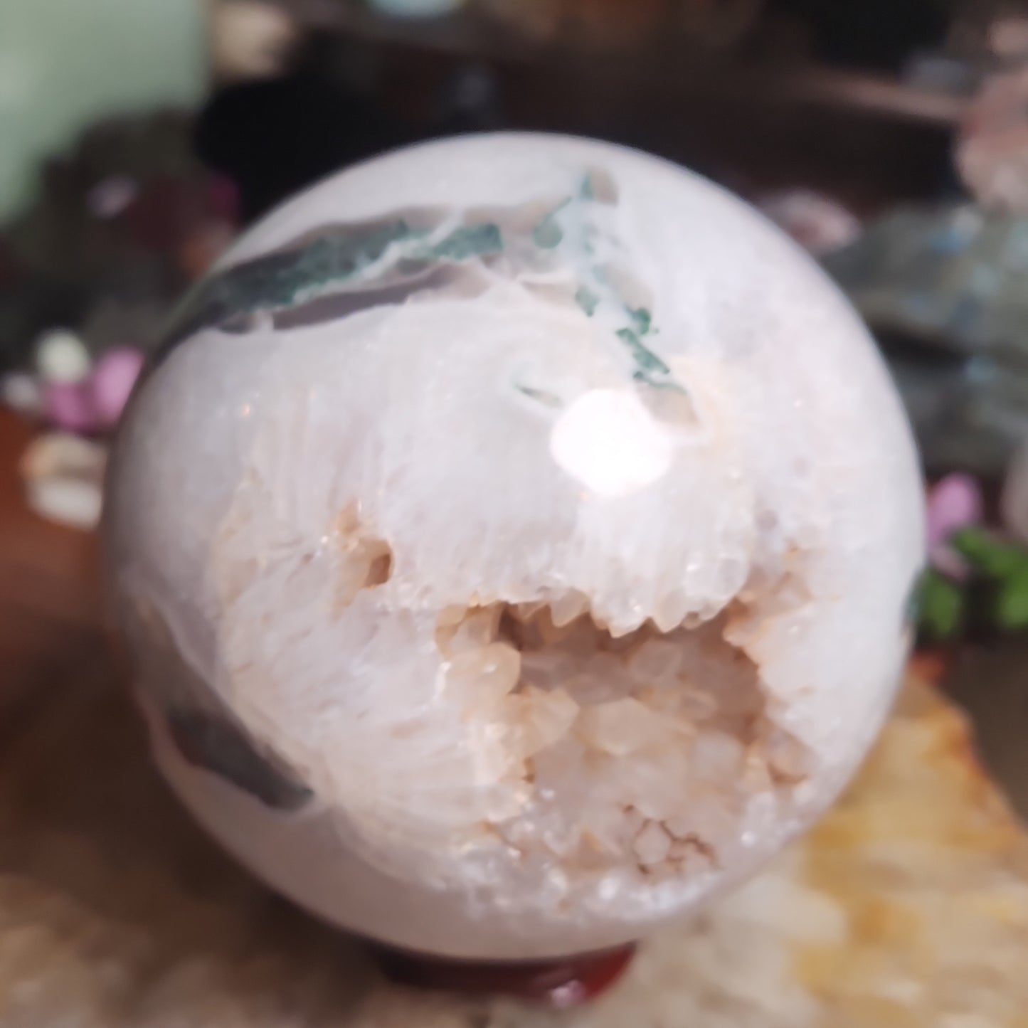 Druzy Moss Agate Sphere