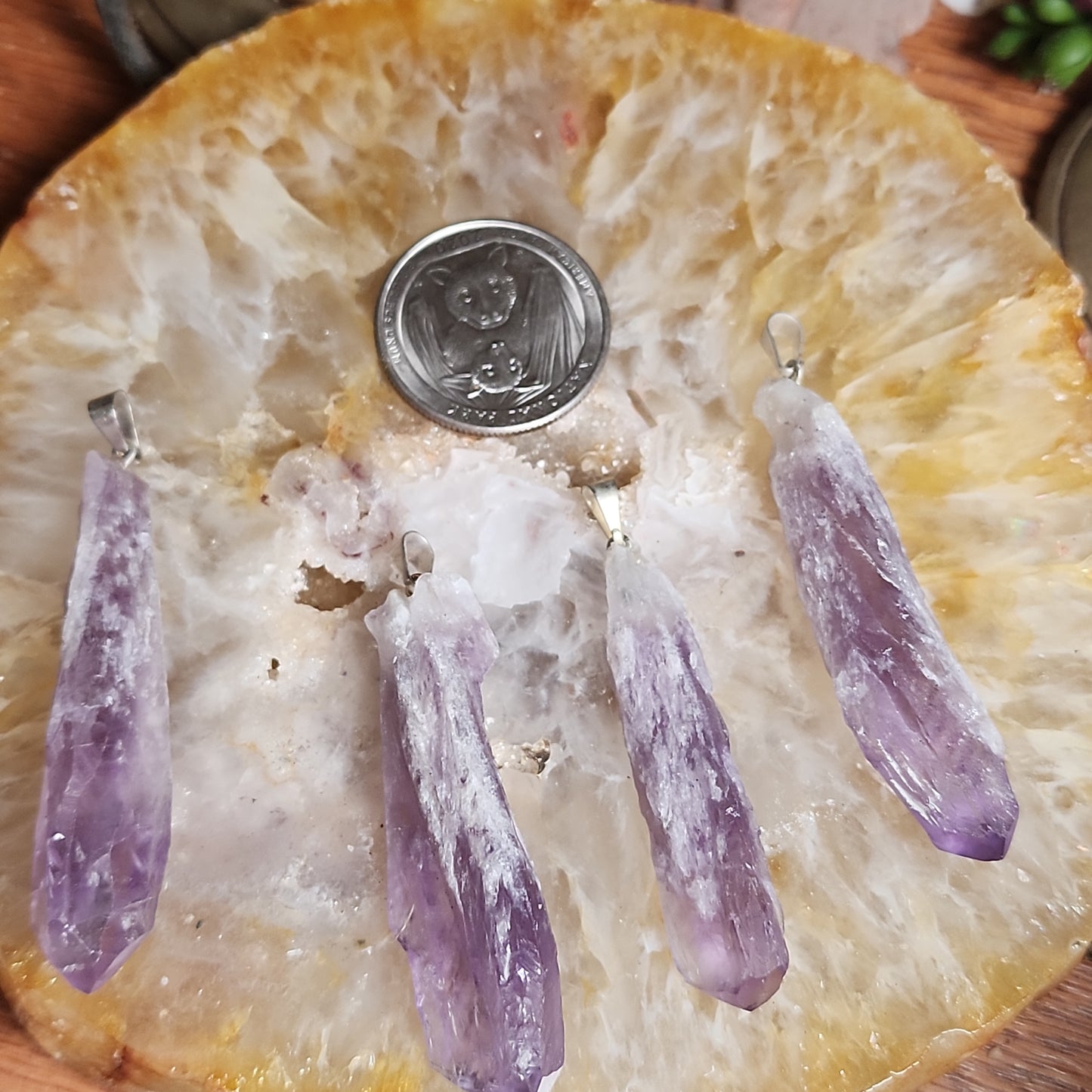 Raw Brazillian Amethyst Pendants