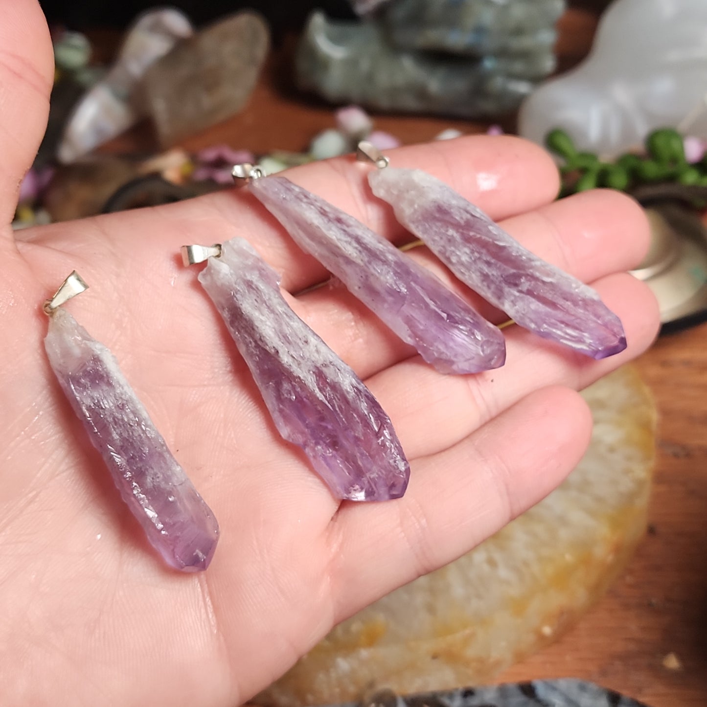 Raw Brazillian Amethyst Pendants