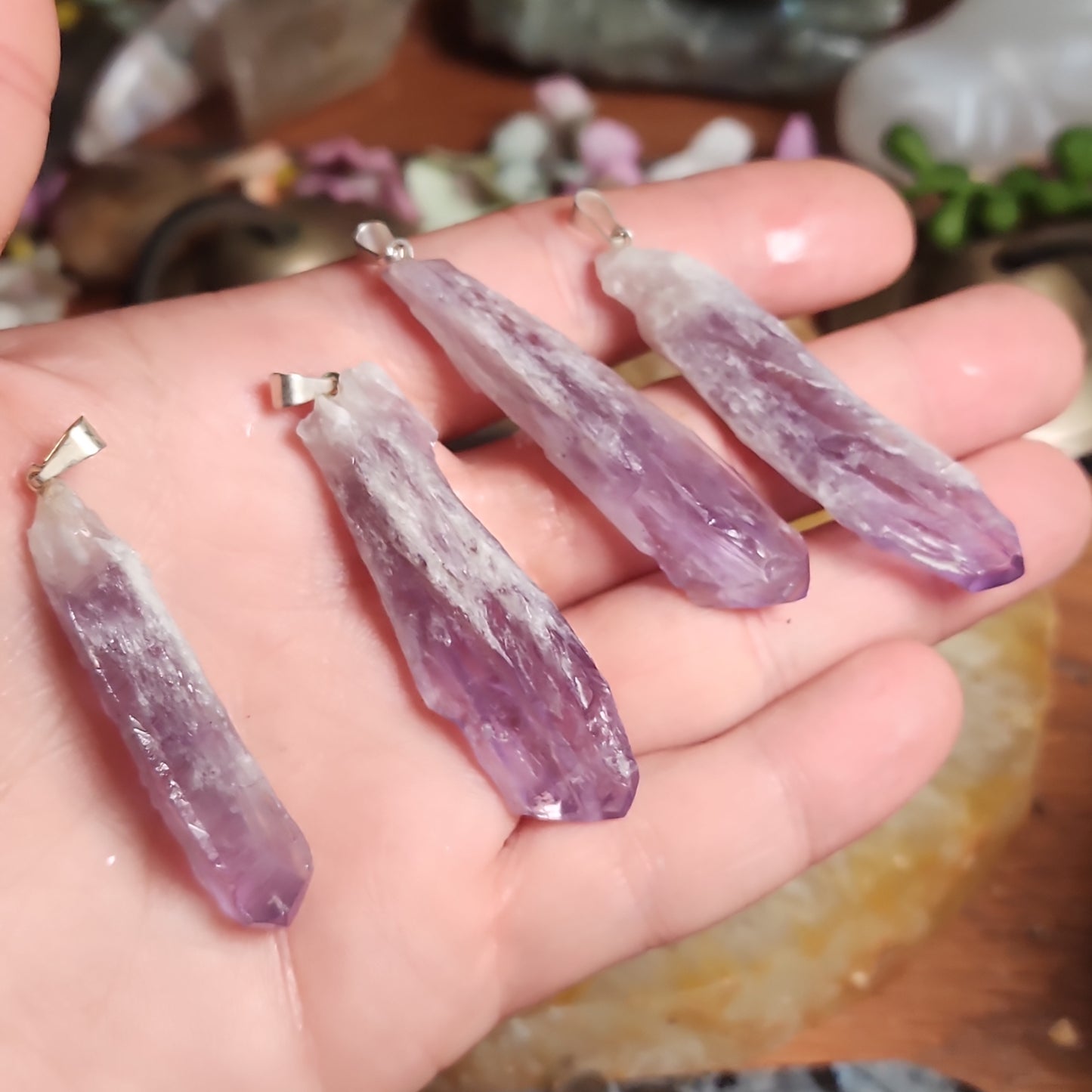 Raw Brazillian Amethyst Pendants