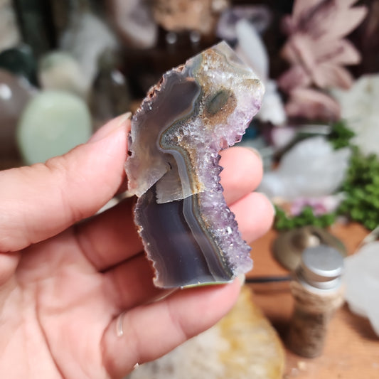 Agate Tower with Amethyst Druzy