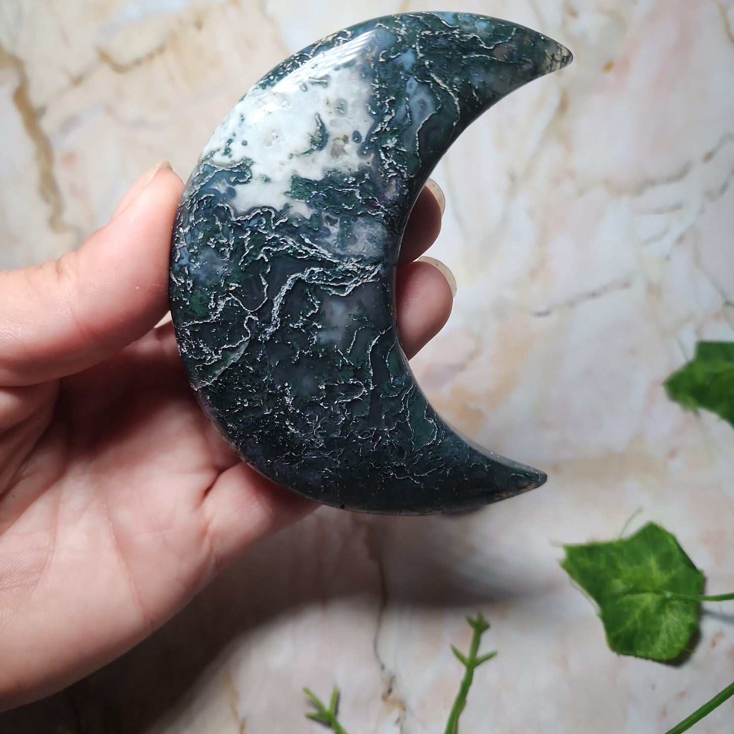 Moss Agate Moon