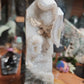 Druzy Moss Agate Tower with Calcite