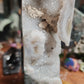 Druzy Moss Agate Tower with Calcite