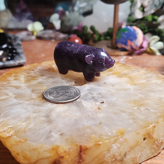 Purple Fluorite Pig