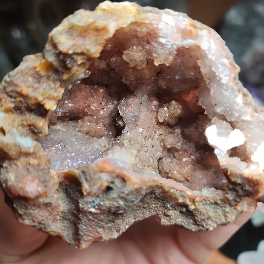 Moroccon Stallactite Pink Amethyst Cluster with Calcite