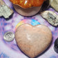 Peach Moonstone Shimmery Puffy Heart