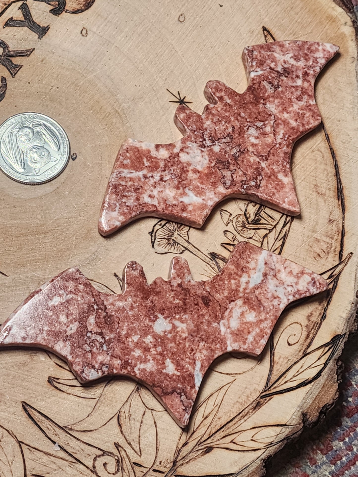 Strawberry Jasper Bat 🦇