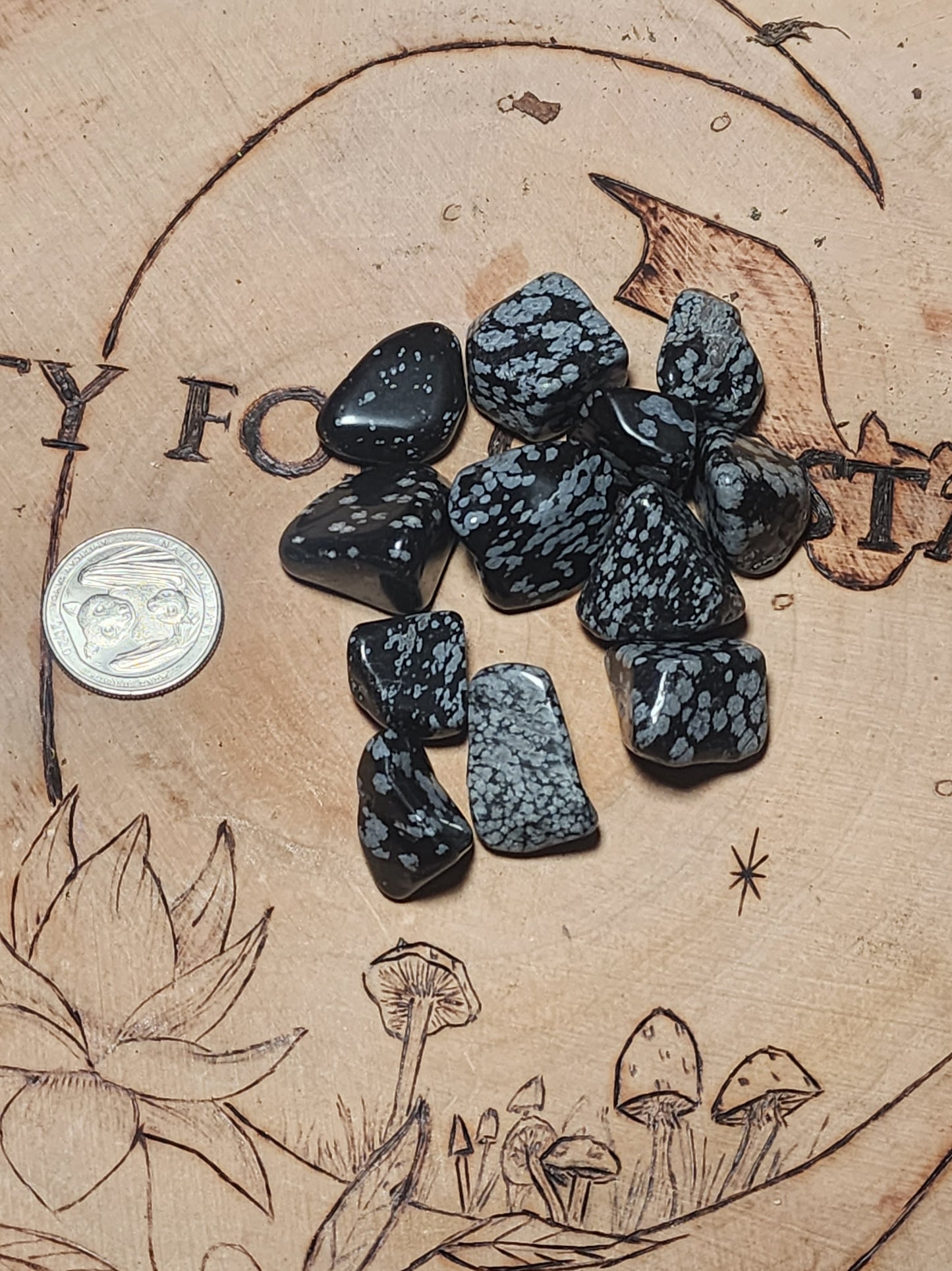 Lot of Snowflake Obsidian Tumbles