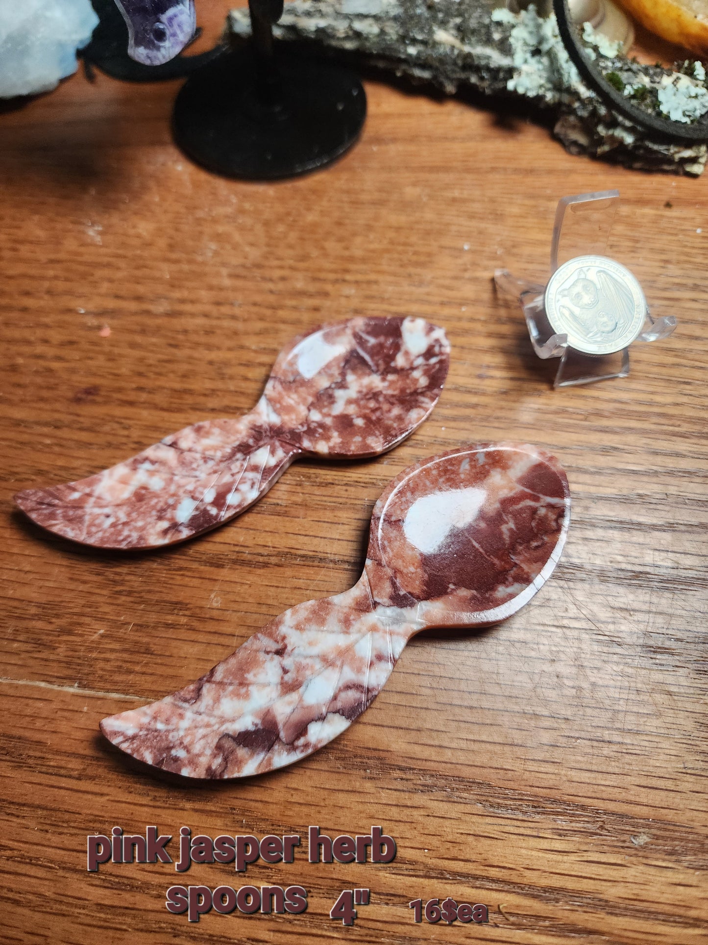 Strawberry Jasper Herb Spoon