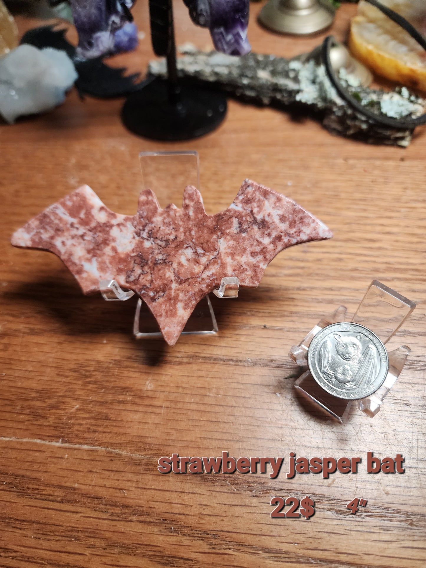 Strawberry Jasper Bat 🦇