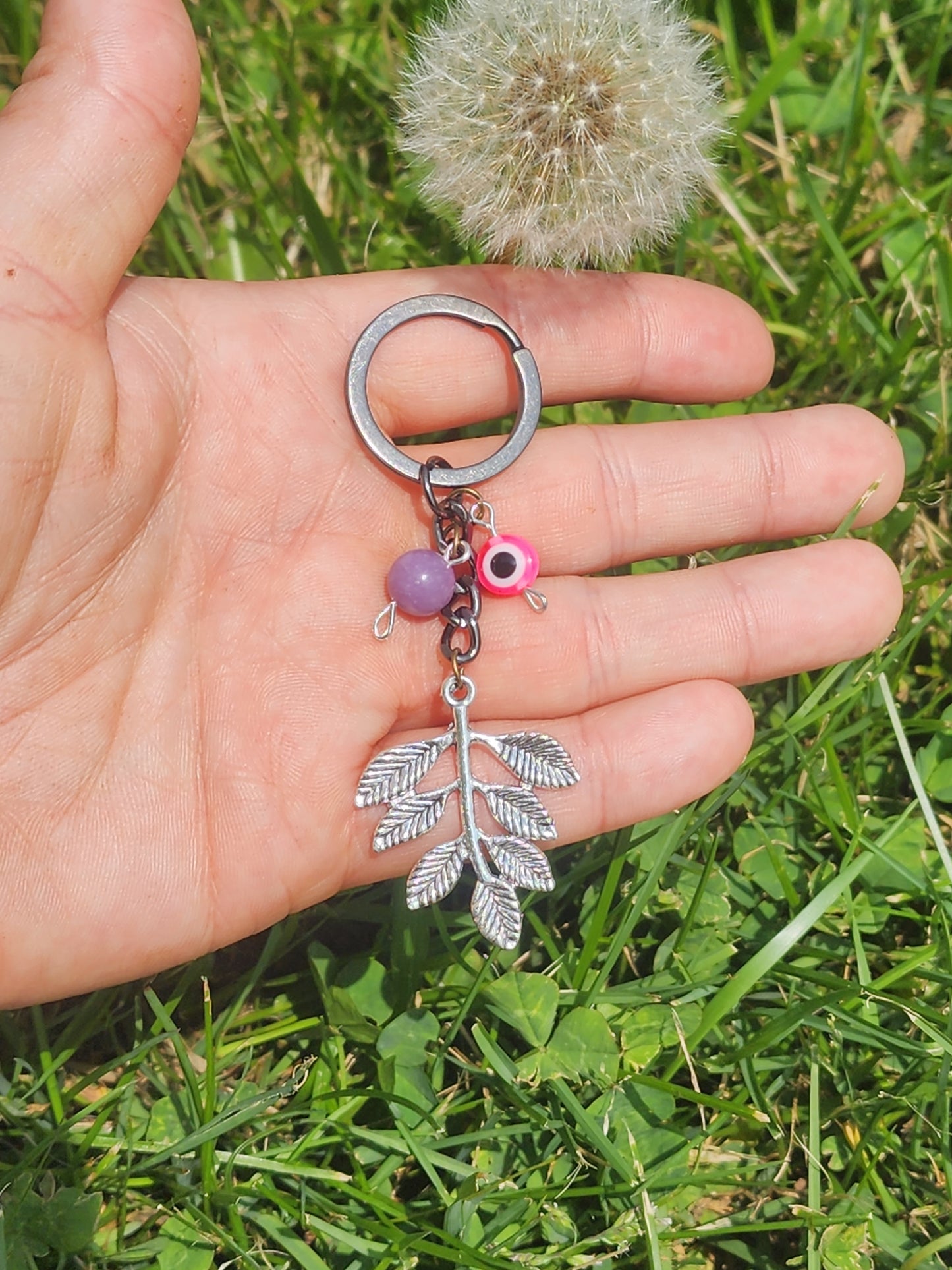 Witchy Keychain With Lepidolite