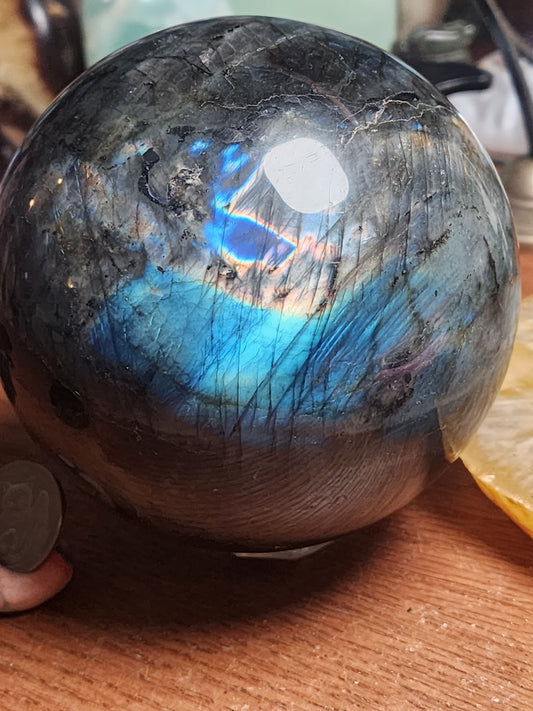 Super Flashy Big Labradorite Sphere