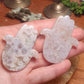 Flower Agate Evil Eye Hamsa