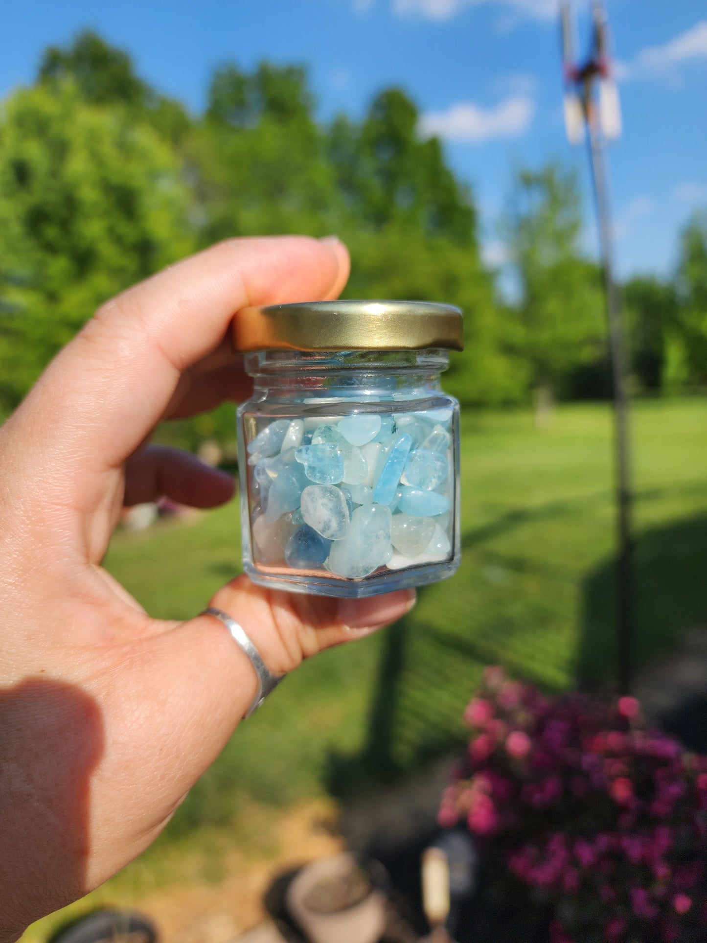 Aquamarine Chip Jar