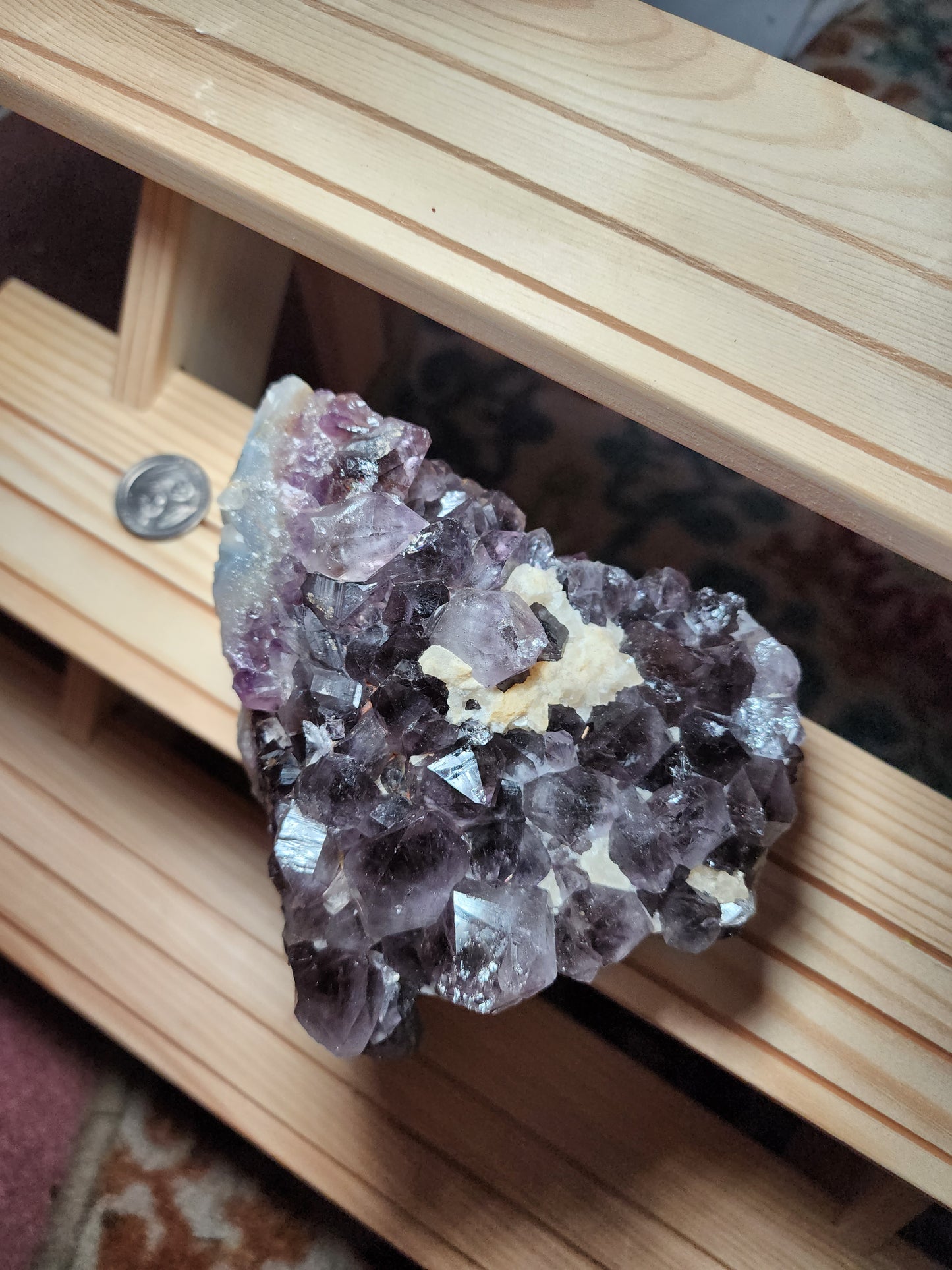 Smokey Amethyst Cluster with Calcites