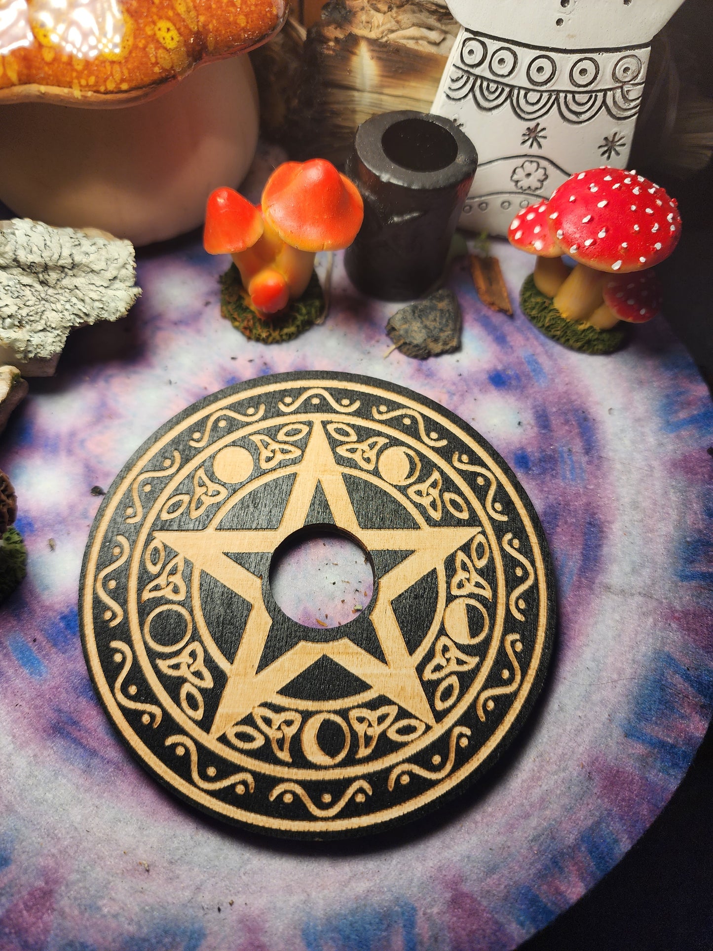 Pentacle Moon Phase Sphere Holder