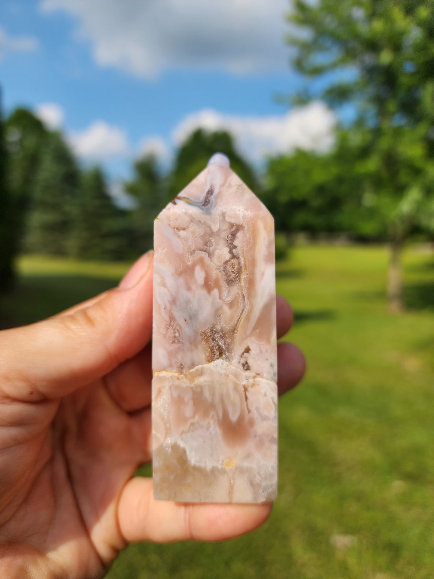 Flower Agate with Amethyst