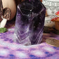 Chevron Amethyst Tower with Smokey Quartz