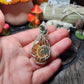 Moldavite & Ammonite Pendant