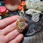 Moldavite & Ammonite Pendant