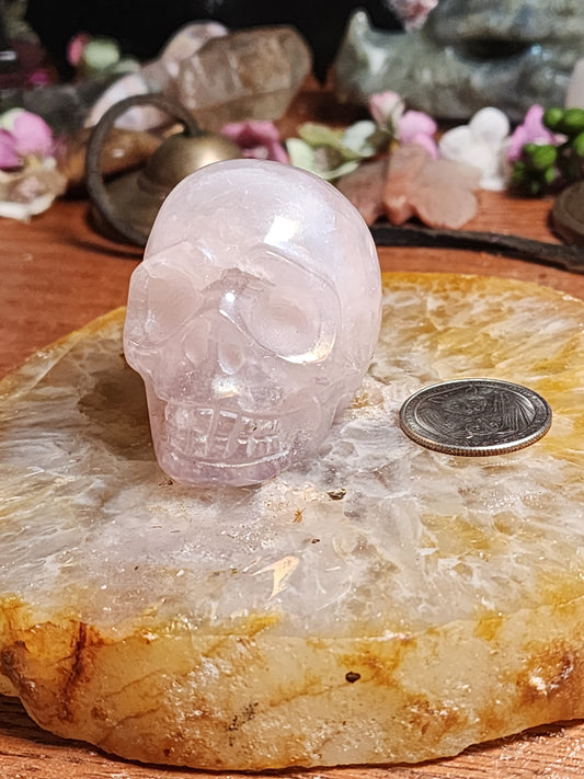 Aura Rose Quartz Skull