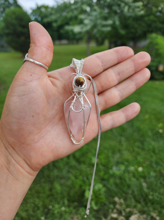 Rose Quartz & Tigers Eye Love & Appreciation Necklace