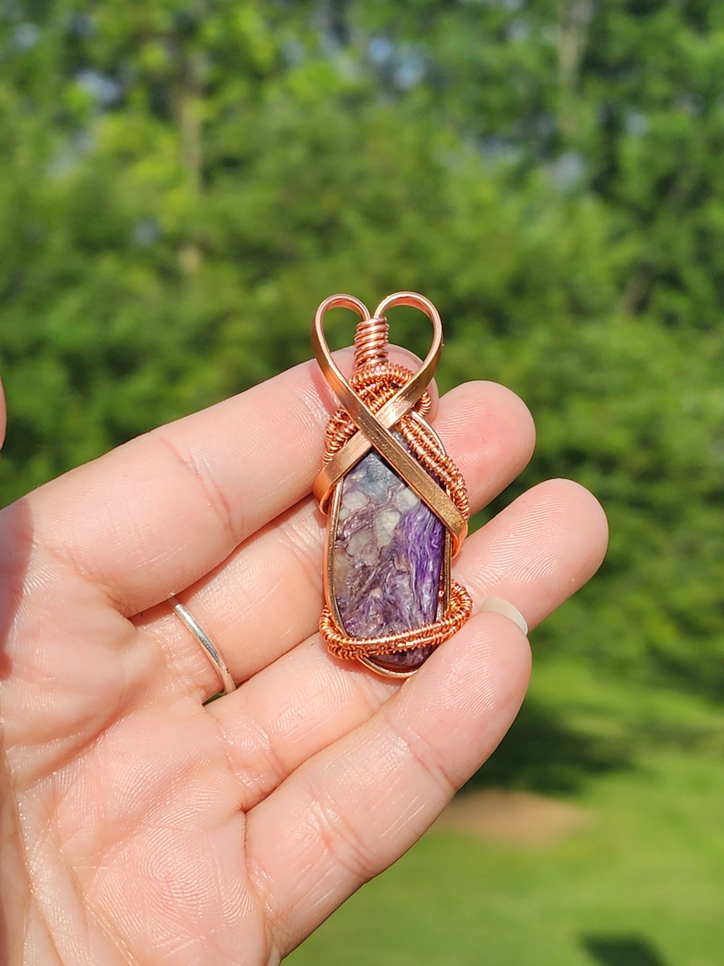 Charoite Heart Pendant