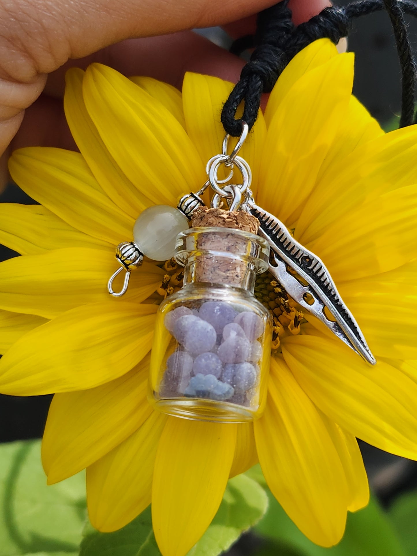 Grape Agate & Satin Spar Choker/Necklace