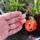 Moldavite and Ruby Mushroom Pair Pendant