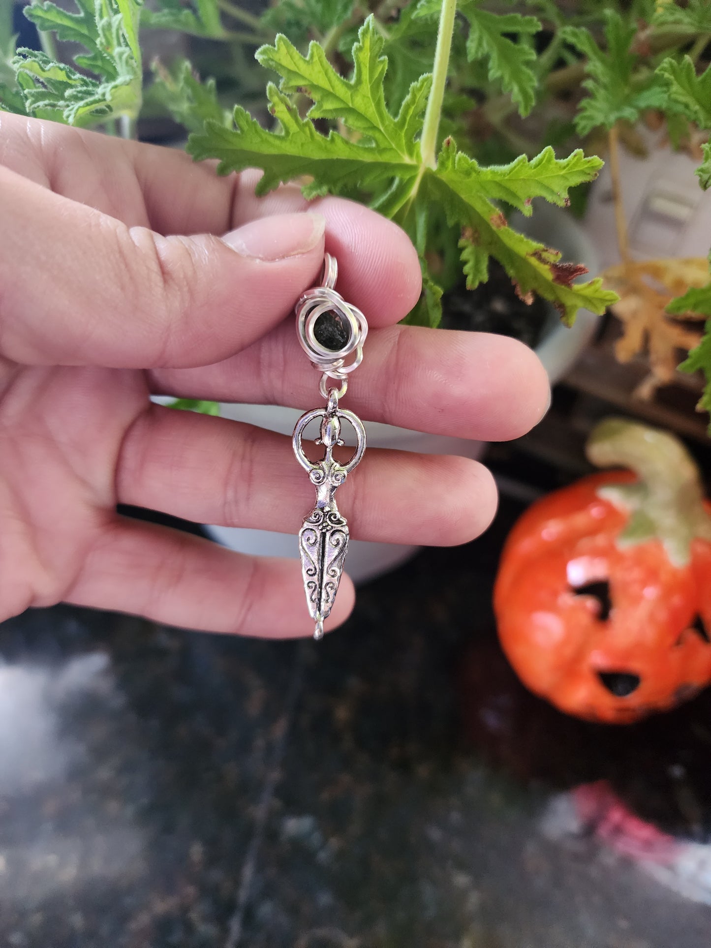 Moldavite Goddess Pendant