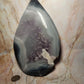 Banded Agate Flame with Amethyst & Calcite