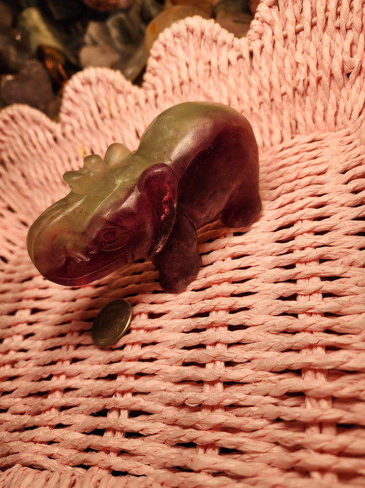 Purple & Green Fluorite Elephant
